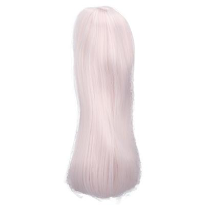 Bebek Peruğu 8 ila 9 İnç Isıya Dayanıklı Fiber Düz Peruk 13 Bebek Saçı Değiştirme Perukları Kendin Yap için Pembe
