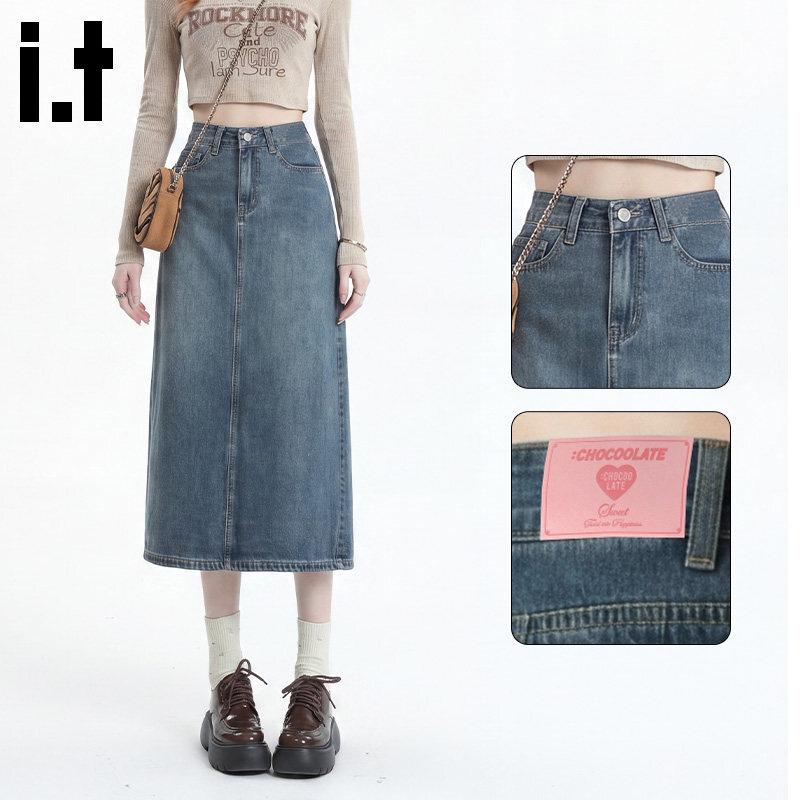 :CHOCOOLATEit Women s High-Waist A-Line Denim Skirt S