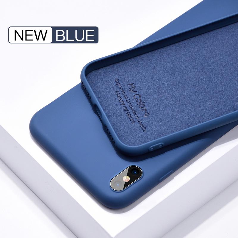 Liquid Silicone Case For iPhone 16 15 14 13 12 11 Soft Candy Cover For iPhone X XS Max XR SE Thin Shockprooof Funda