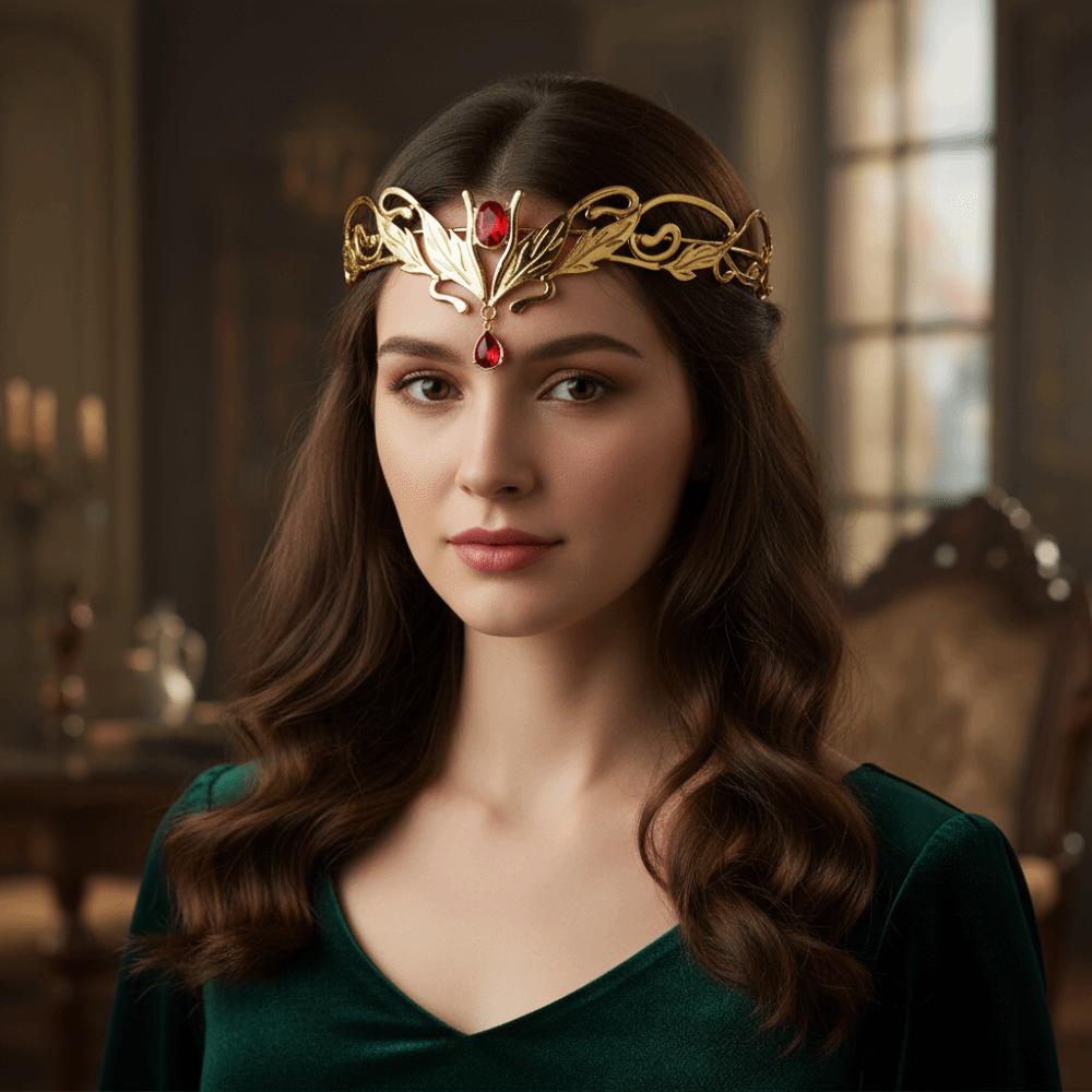 Baroque King Round Elves Crown Vintage Princess Diadems Bridal Hair Accessories Bridal Party