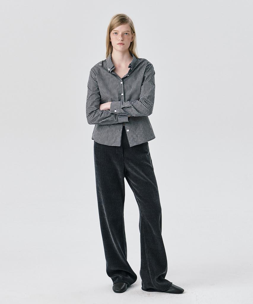 WNDERKAMMER Corduroy Straight Pants_Dark Grey