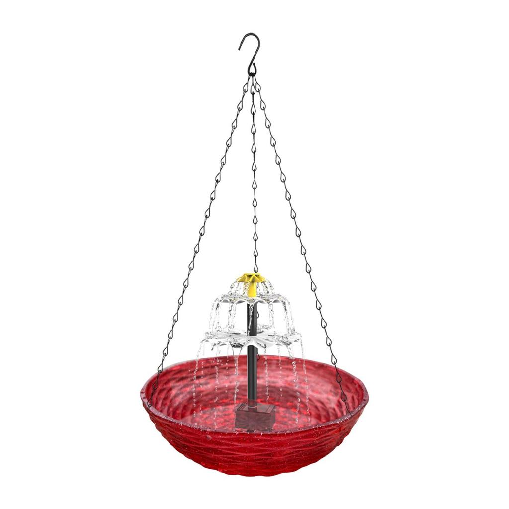 Solar Bird Bath Patio Solar Powered for Garden Hook Courtyard Lawn Easy to Hang Porch Outdoor Birdbath Bowl Decoration Balcony