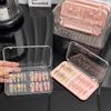 Kunststoff Klare Schmuckschatulle Aufklebenägel Aufbewahrungsbox Rechteckige Aufbewahrungsbox Für Falschnägel Präsentation Und Salon-Essentials Mit Deckel