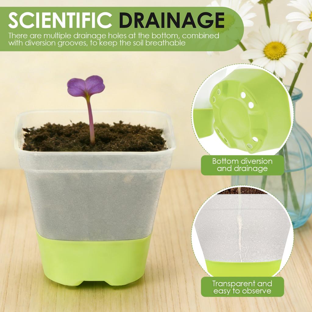 6/12 Pcs 3 Inch Clear Nursery Pot Plastic Seed Starter Pot with Reinforced Silicone Base Starter Plant Pot Gardening Accessories