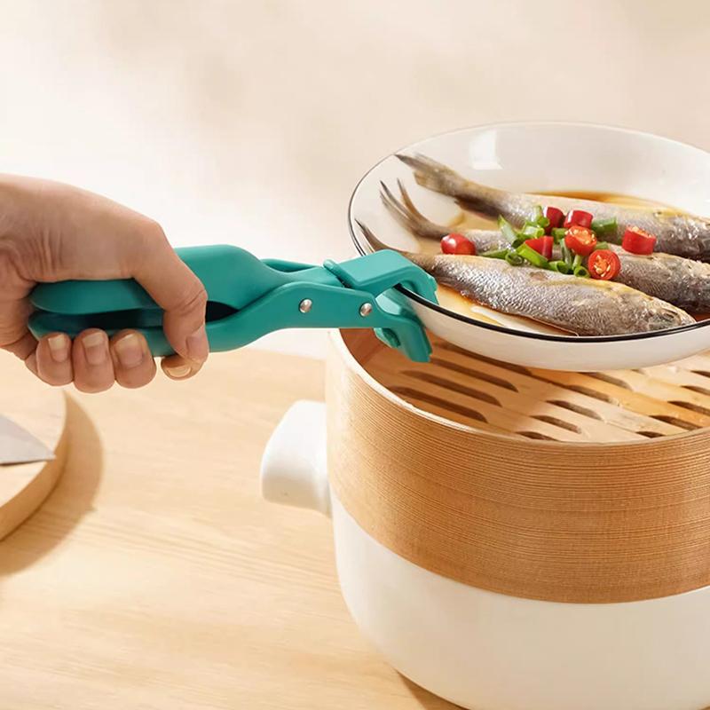 Bowl Spoon Dish Clamp Pot Pan Gripper Clip  Dish Plate Bowl Clip Tongs Anti-Scald Non-Slip Handle Kitchen Gadgets