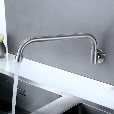 Robinet d'évier de cuisine, robinet dédié à la cuisinière, robinet mural rotatif en acier inoxydable, robinet de salle de bain