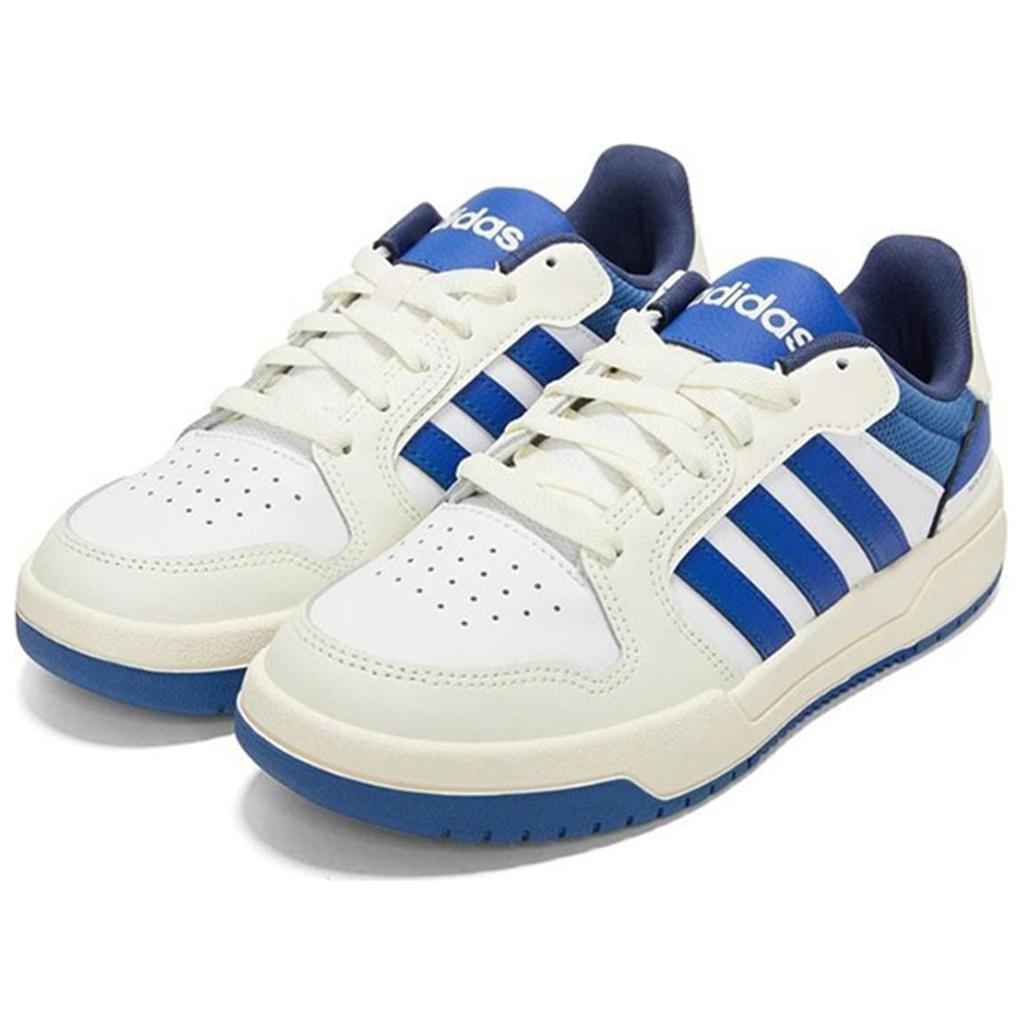 Adidas Neo Entrap Synthetic Leather, Split Cow Leather Low top Skateboard Shoes Unisex White Blue HR1931