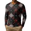 Herrenmode Bedrucktes Rundhals Langarm Unterhemd Top
