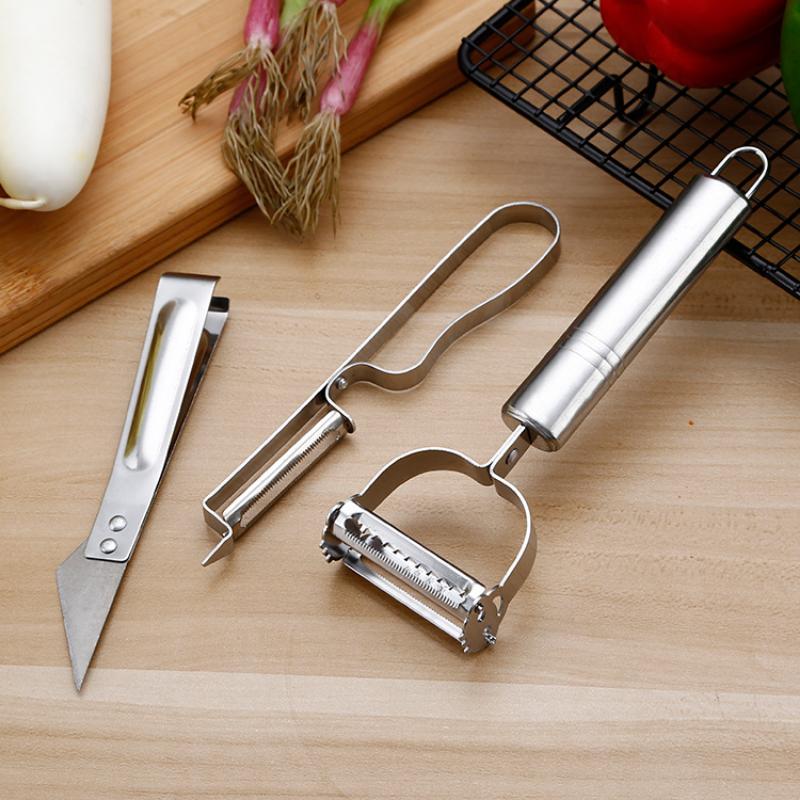 Scraper Wholesale Multifunctional Household Stainless Steel Pig Hair Clip Melon Fruit Planer Potato Parper Three-piece Set