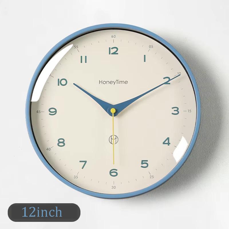 12/10 Inch Silent Wall Clock Non-Ticking Quartz Battery Operated Modern Decorative Clock for Home Bedroom Office Decro