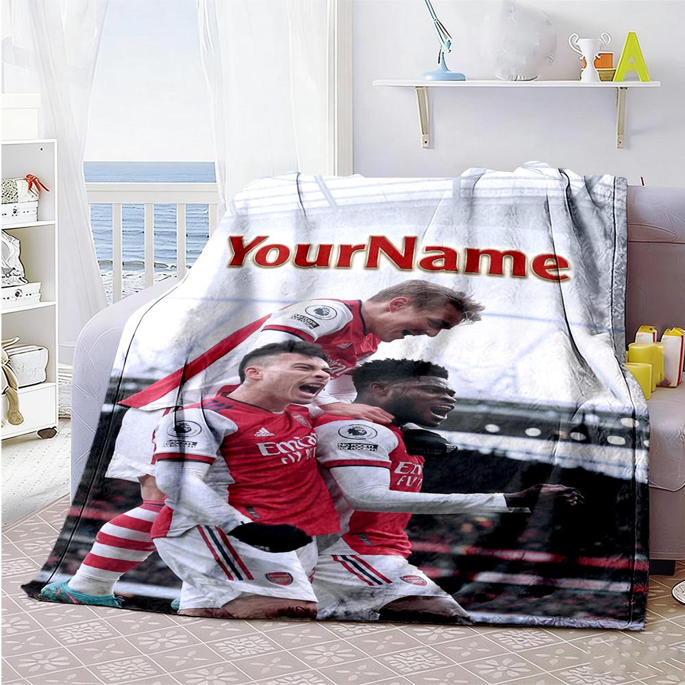 Arsenal Customize Your Name Blanket Multi-purpose Customizable Blanket Warmthful Decor Perfect for Office Chair Chair Seaside Sofa