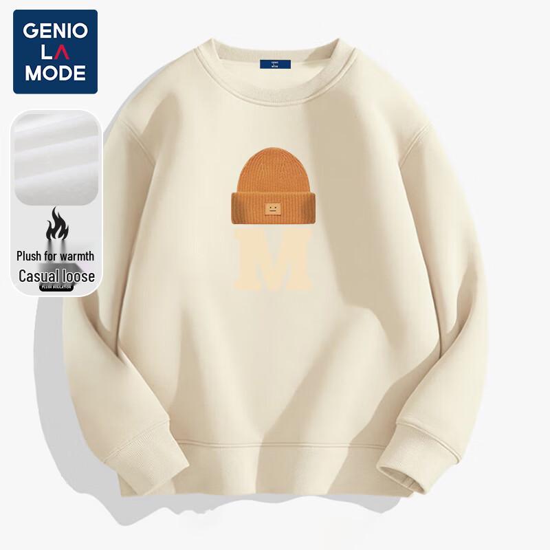 GENIOLAMODE Men's Heavyweight American Casual Crewneck Sweatshirt