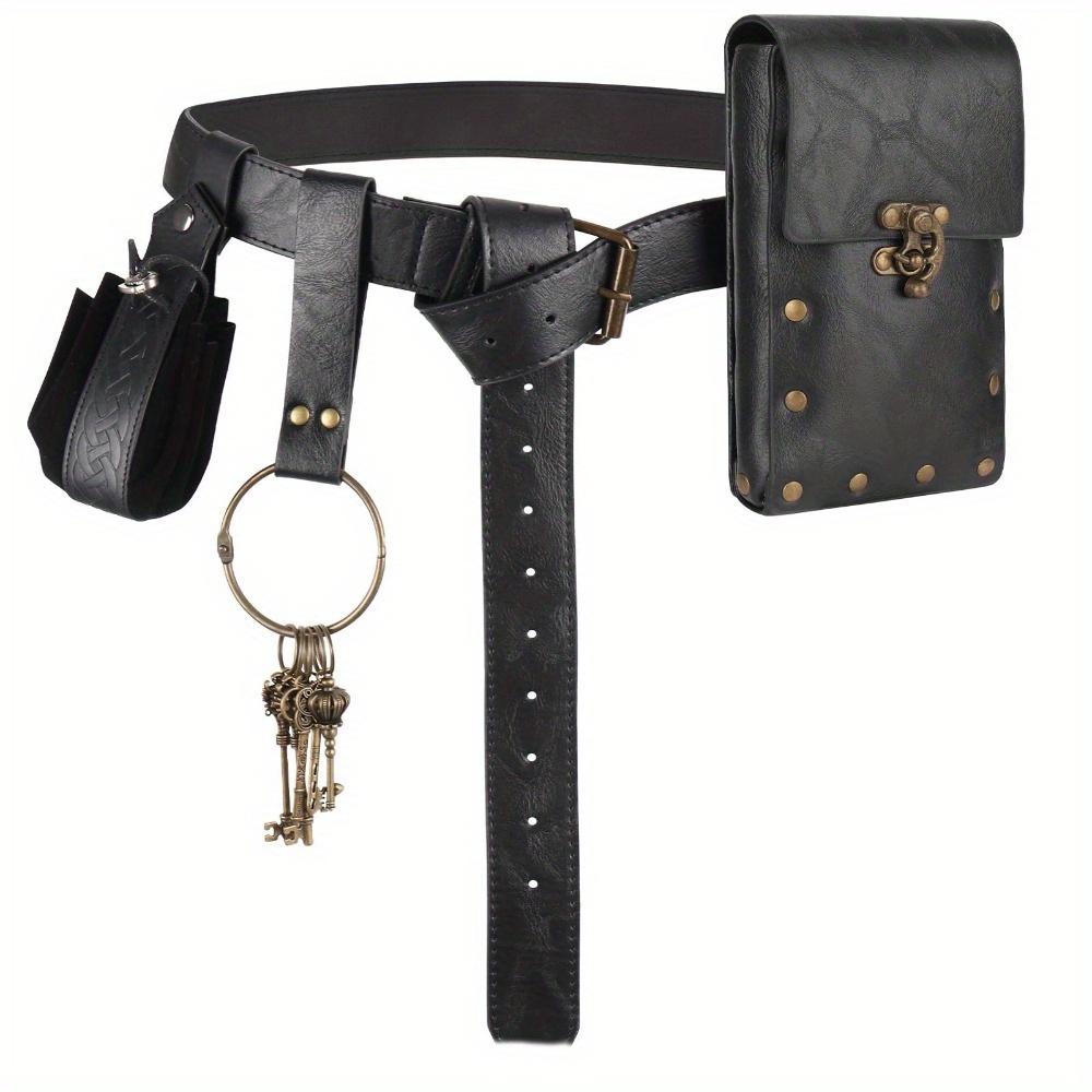 Style Collision! Steampunk Phone Bag with Medieval Leather Belt, the First Choice for Renaissance Cosplay Costume Accessories
