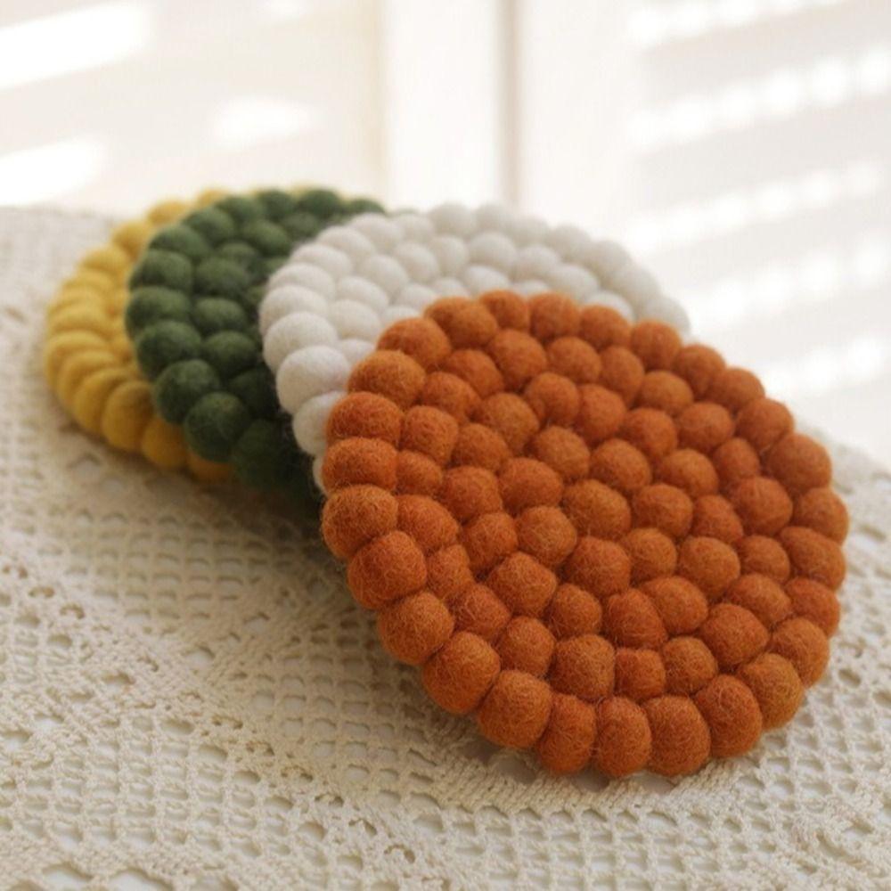 

Prevent Scalding Ball Poke Place Mats Creative Tableware Placemat Dinner Mats Kitchen Decoration помаранчевий