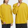 adidas Originálna okrúhly výstrih s potlačou vzoru písmen voľná dlhá rukávová tričko s klesajúcimi ramenami Unisex tričko Victory-Gold IZ1539