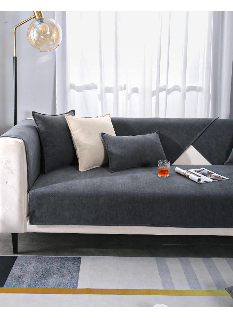 Universal Chenille Sofa Cushion & Cover - Non-Slip, All-Season, Solid Color, 2026 Style