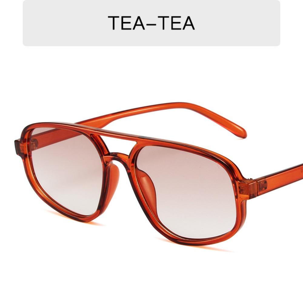Wide Legs Double Beam Sun Glasses UV400 Retro Trend Eyewear Irregular Square Sunglasses  Selfie