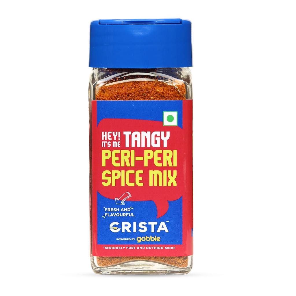 CRISTA Tangy Peri-Peri Spice Mix | Exotic Spices | Multi-purpose Seasoning | Trans Fat Free | Vegan | Zero Added Colours, Fillers, Additives & Pr