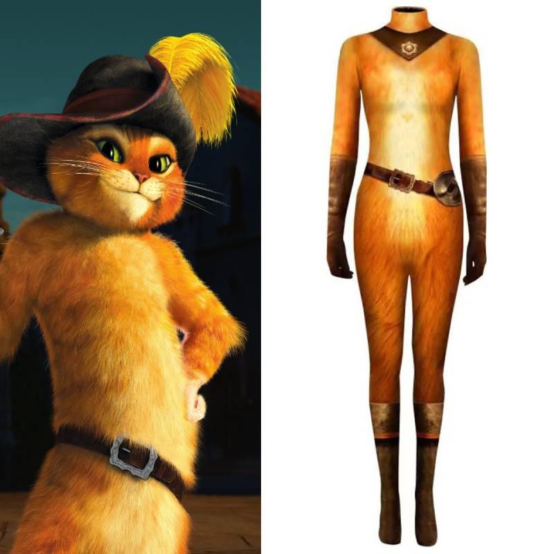 Puss In Boots Cosplay Costume Jumpsuit For Halloween Carnival