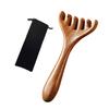 Deer Antlers Meridian Massage Comb with Storage Bag Long Handle Sandalwood Scalp Massager Comb Six-Claw Wide Tooth Body Massage Guasha Scrubber Tool