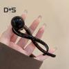 3Pcs Banana Clip Set Beads Decor French Style Hair Clips Women Non-Slip Twist Ponytail Buckle Clips Hair Accessories