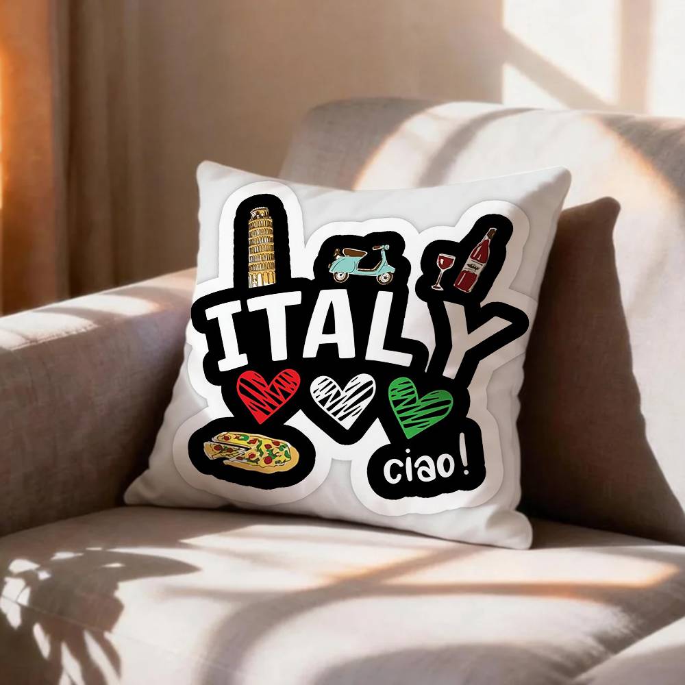 COOL FFlag of Italy Pillow Case Pattern Printed Pillowcase For Living Room Sofa Cushion Cover