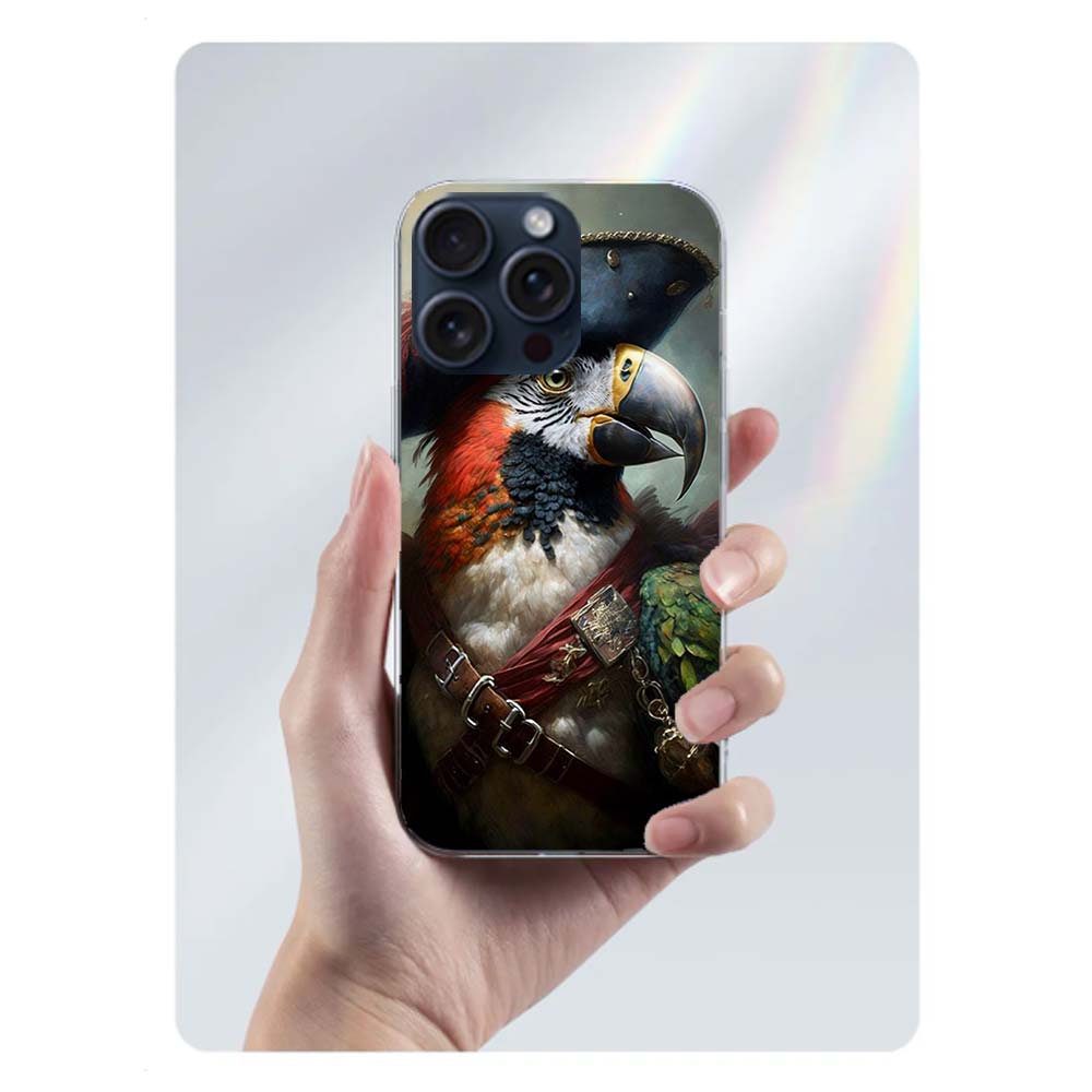 Macaw Pirate Clear Phone Case For Iphone 17 Air 16 Pro Max 15 Pro 14 Plus 17E 16E 11 13 12 Mini Cover Cases Fundas Cell TPU Capa