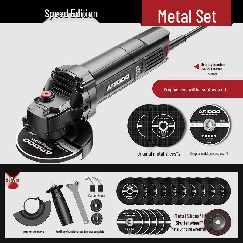 Deutscher Multifunktions-Winkelschleifer: Haushaltsschleifer, Polierer, Trennschleifer und Handschleifscheibe.