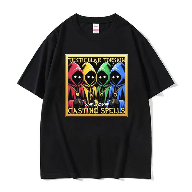 Shadow Wizard Funny T Shirt Testicular Torsion Meme Graphic Tee Shirt Men Women Retro Gothic Oversized Short Sleeve Tshirt Tops