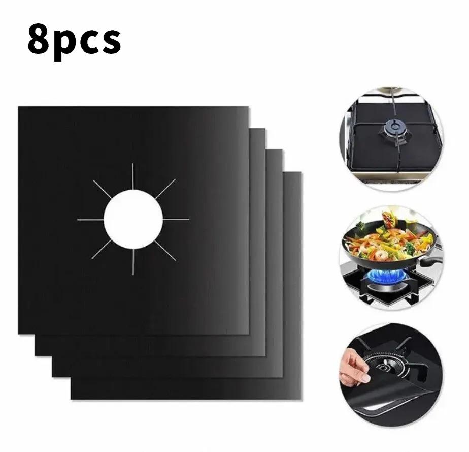 4/8 Piece Gas Stove Protective Pads, Cookware Lid Lining Cleaning Pads, Reusable Kitchen Cookware Accessories