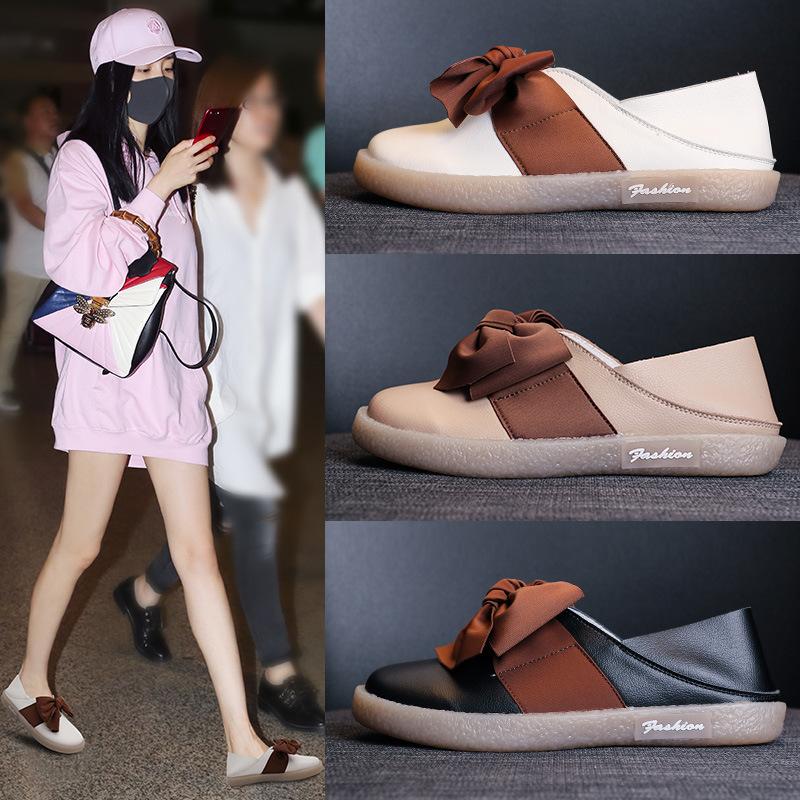 [2025] 2025 Bow Women's Flat-soled Single Shoes Wear Two Casual Soft-soled Shoes with One Pedal