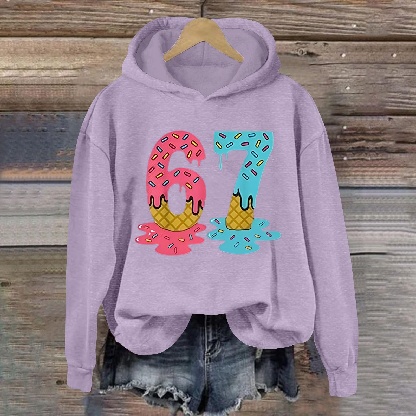 

Жіночий модний повсякденний світшот з капюшоном з довгим рукавом з принтом XXL