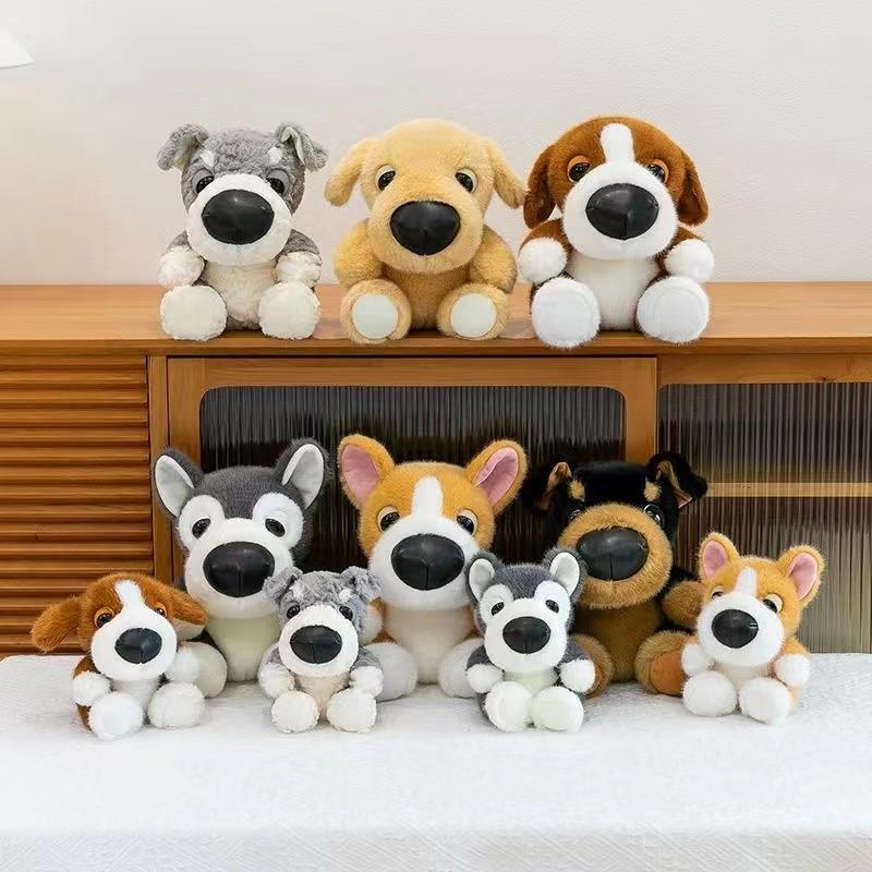 Large Head Dog Plush Toy Husky Soft Stuffed Animal For Kid Gift