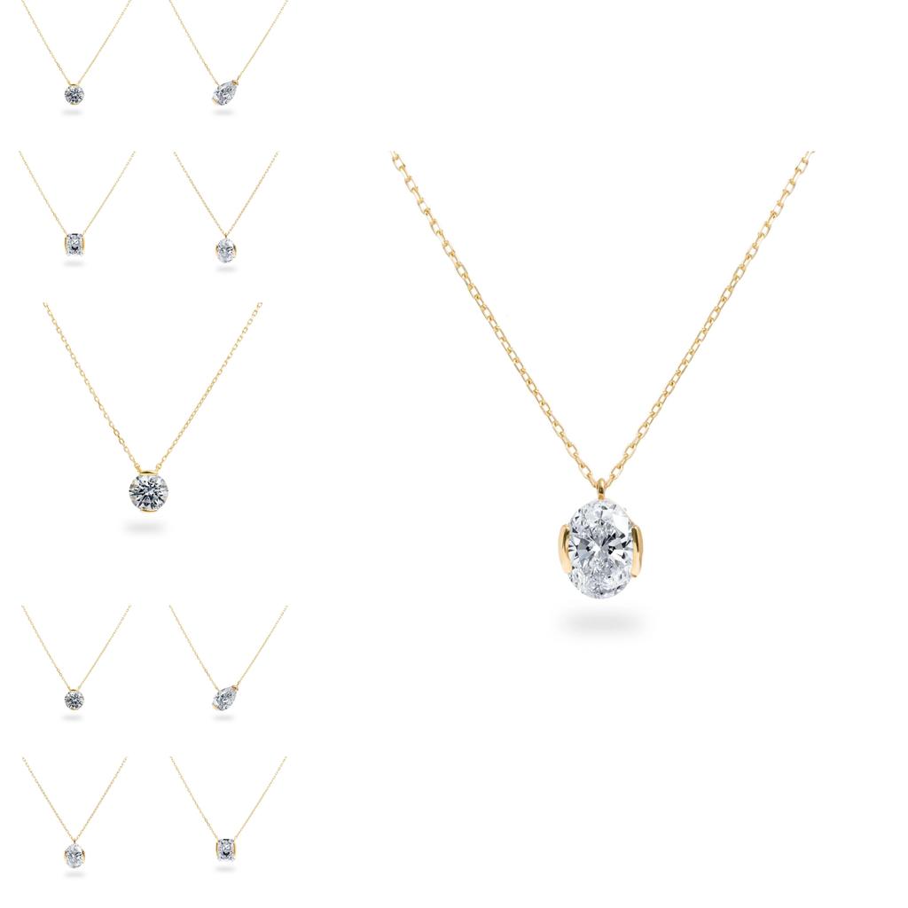 Collana con Ciondolo Geometrico in Zircone per Donna con Placcatura in Oro 18k e Catena Regolabile