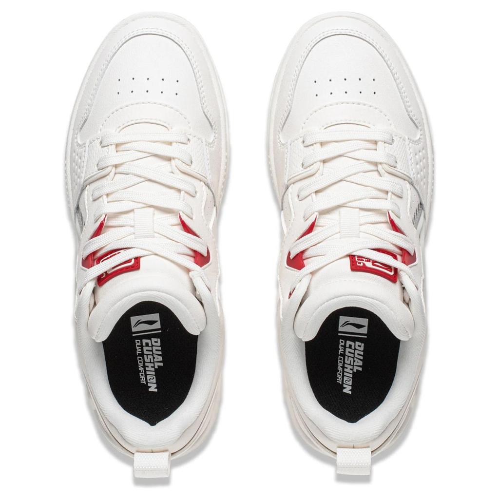 Li Ning Common 80er Jahre Leichte Abriebfeste Skateboard-Schuhe Herren Weiß AGCU007-1