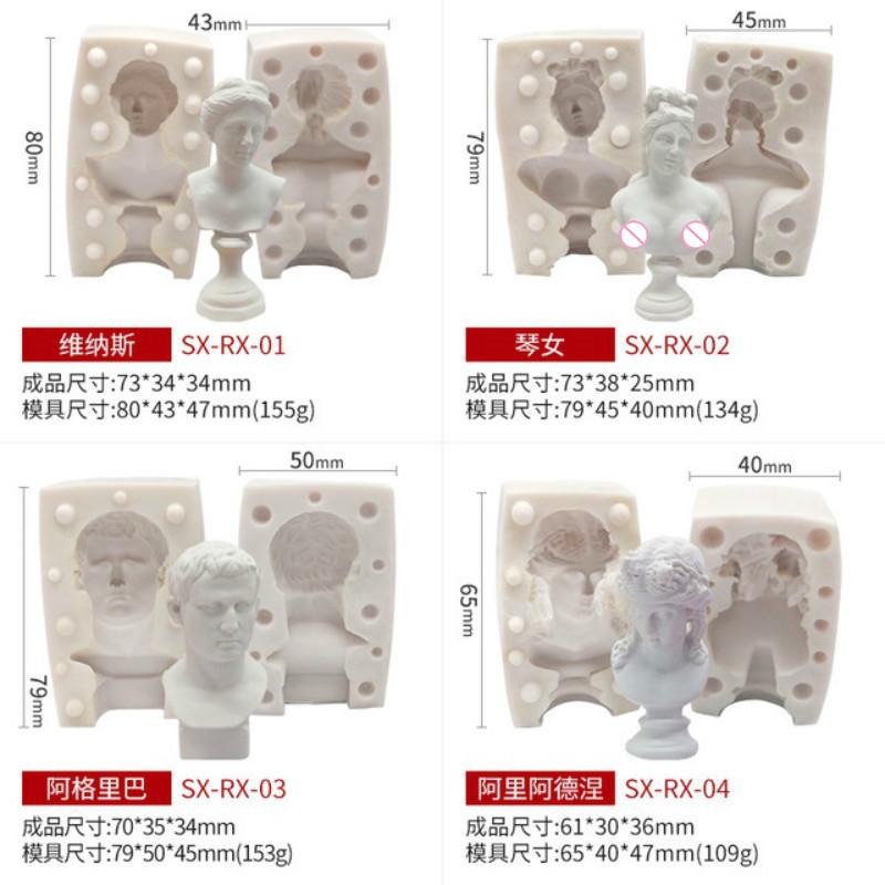 Portrait Plaster Mold Scented Candle Mold DIY Handmade Soap Candle Silicone Mold