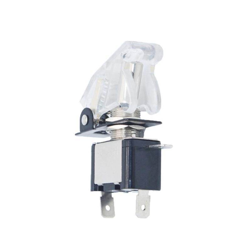 Auto Car Boat Illuminated Led Toggle Switch With Safety Aircraft Flip Up Cover Guard Blue Cover for Racing Automotive