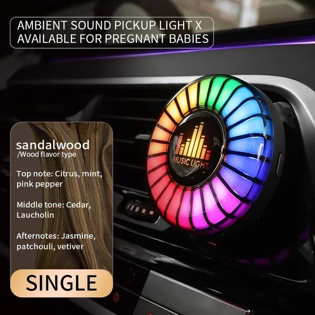 Smart RGB Pickup Lights LED 3D Ambient Lamp Sound Control Music Rhythm Lights Air Freshener for Car Gaming TV Creative Decora