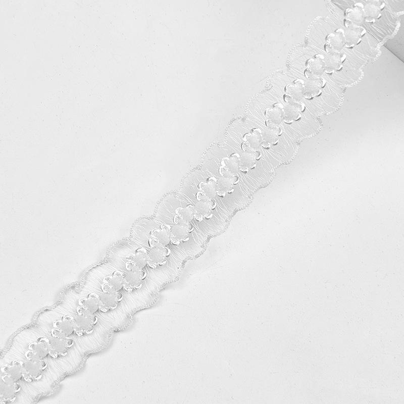 

Кружево из шелка с рыбьим зубом, однорядная корона 2 см: Цветная эластичная сетка-волна для DIY и рукоделия.