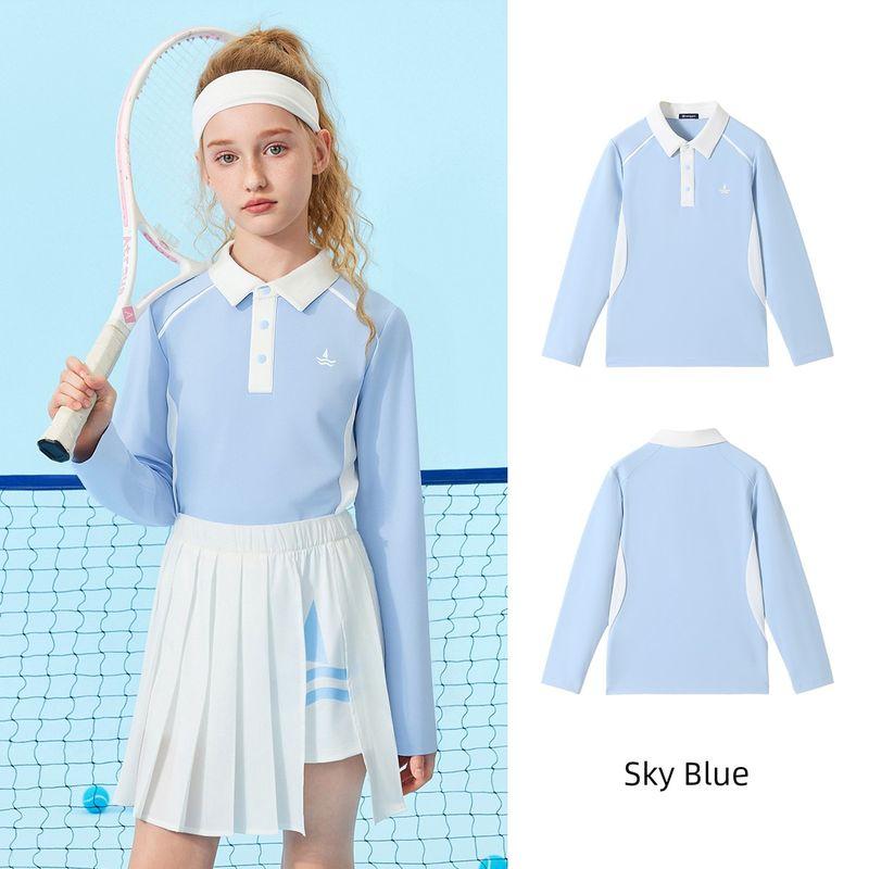 Navigare Italian Small Sailboat Kidsren s Polo Shirt 2026 Spring New Style Long-Sleeved Breathable Top for Boys and Girls