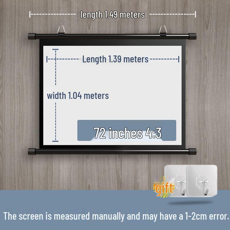 Portable No-Punch Bracket Projector Screen with Floor Stand