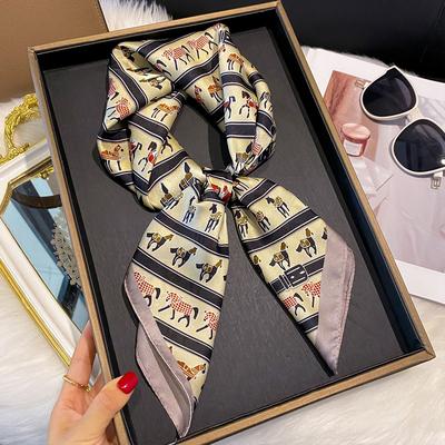  New Fashion 70X70cm Printed Women's Scarf Silk The Horse Scarf Square Shawl Decorative Headband Neck Luxury Design Bandana