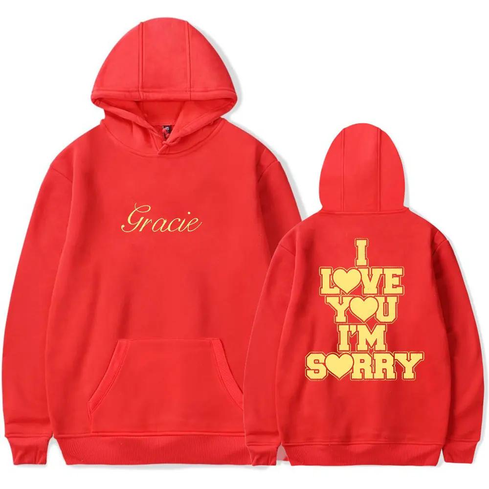I love you I'm sorry Printed autumn and winter hoodies sports men's and women's long sleeved fashionable warm hoodies
