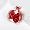 Red Enamel Unleashed Pomegranate Brooches Women Casual Party Jewelry Accessories Fruit Plant Pins Badge  Gifts