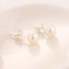 New Baroque Pearl Earrings for Women Small Temperament Flat Round Gentle Irregular Elegant Simple Cute Ear Jewelry