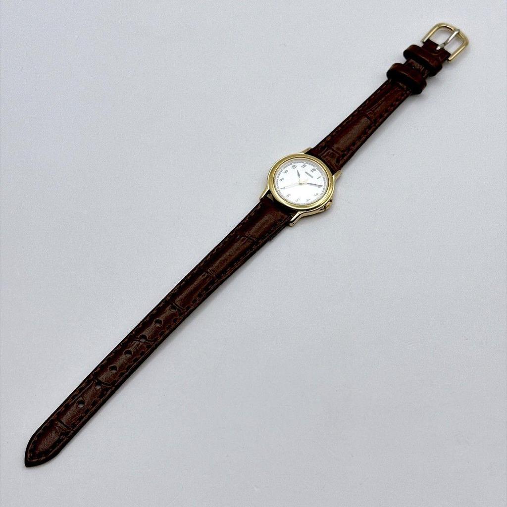 Used C178 [Working, 1997 Vintage, New Belt] SEIKO Quartz White Dial Ladies Watch