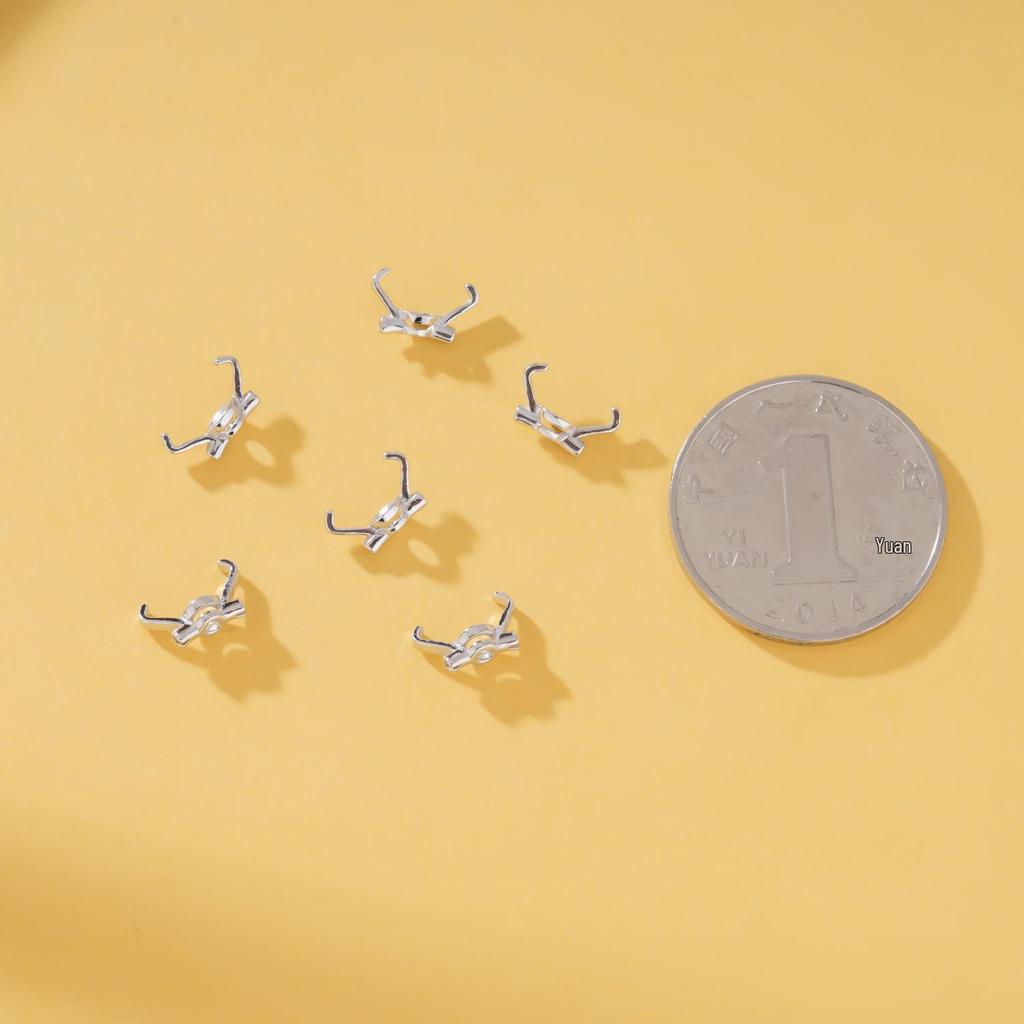 S925 Sterling Silver Mermaid's Tear Fishing Line Zircon Ring Setting for DIY Jewelry Making.