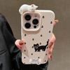 Korean Cute 3D Lying Cat Cartoon Dog Phone Case For iPhone 13 11 16 15 12 14 17 Pro Max 17Air Lichee Pattern Soft Silicone Cover