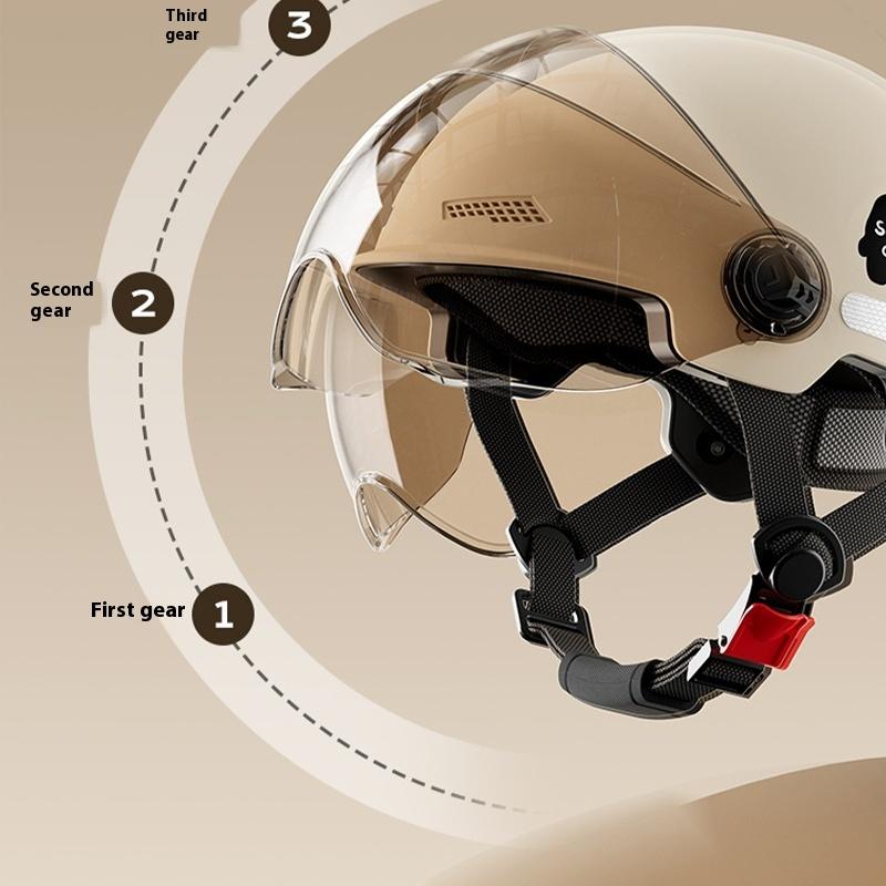 Winter Warm Windproof Motorcycle Helmet 3C Certified Half Helmet Moto Safety Cap for Cold Weather Riding Protective Gea