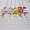 Echte Berührung Simulation Lilium Brownii Blume 5 Köpfe Künstliche Blumen Outdoor Gartendekoration